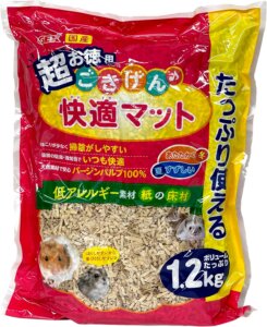 【Amazon.co.jp限定】ジェックス ごきげん快適マット 低アレルギー素材 紙の床材 ハムスター・小動物用 超お徳用 1.2kg